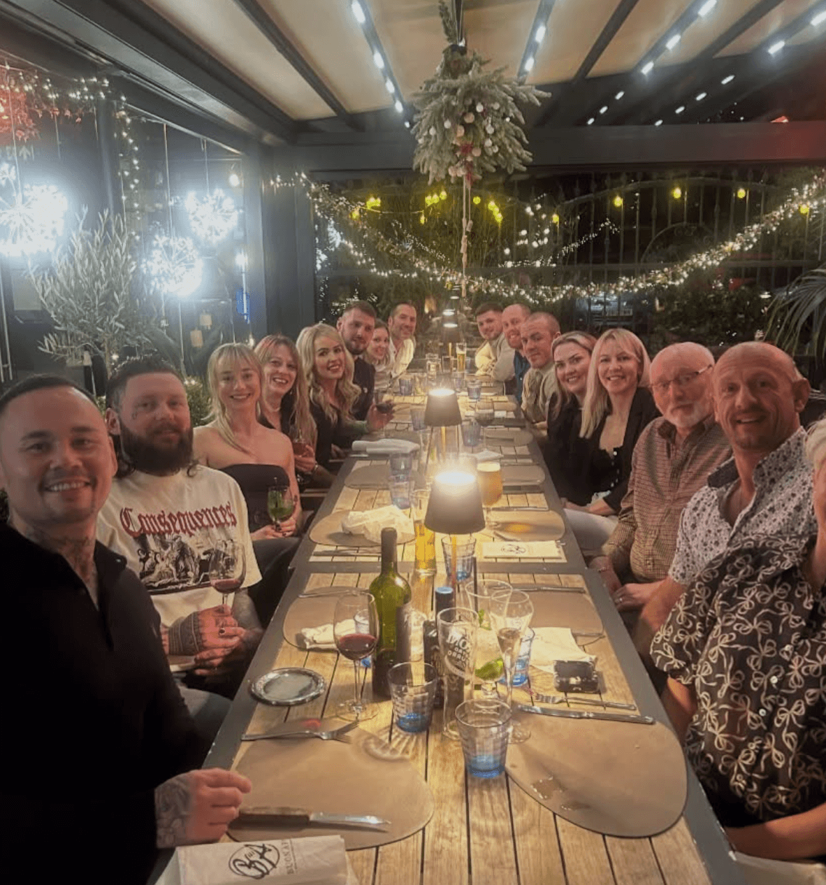 Club Energy members at a social dinner